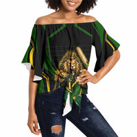 Personalized Jamaica Cricket Lion Mascot Off Shoulder Wrap Waist Top Kingsmen Royal King Batsman Sport