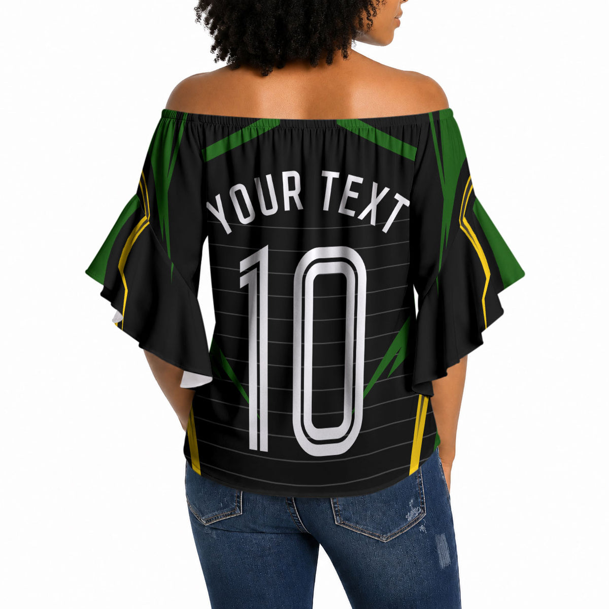 Personalized Jamaica Cricket Lion Mascot Off Shoulder Wrap Waist Top Kingsmen Royal King Batsman Sport