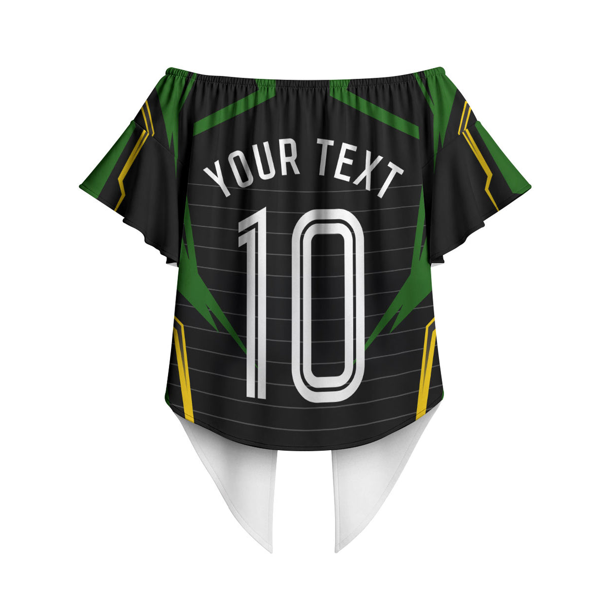 Personalized Jamaica Cricket Lion Mascot Off Shoulder Wrap Waist Top Kingsmen Royal King Batsman Sport