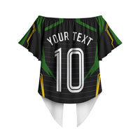 Personalized Jamaica Cricket Lion Mascot Off Shoulder Wrap Waist Top Kingsmen Royal King Batsman Sport