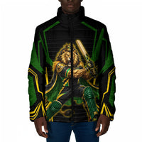 Personalized Jamaica Cricket Lion Mascot Padded Jacket Kingsmen Royal King Batsman Sport