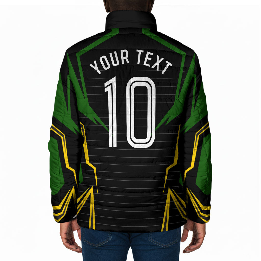 Personalized Jamaica Cricket Lion Mascot Padded Jacket Kingsmen Royal King Batsman Sport