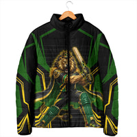 Personalized Jamaica Cricket Lion Mascot Padded Jacket Kingsmen Royal King Batsman Sport