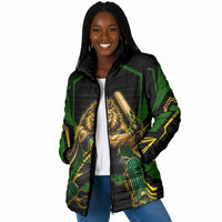 Personalized Jamaica Cricket Lion Mascot Padded Jacket Kingsmen Royal King Batsman Sport