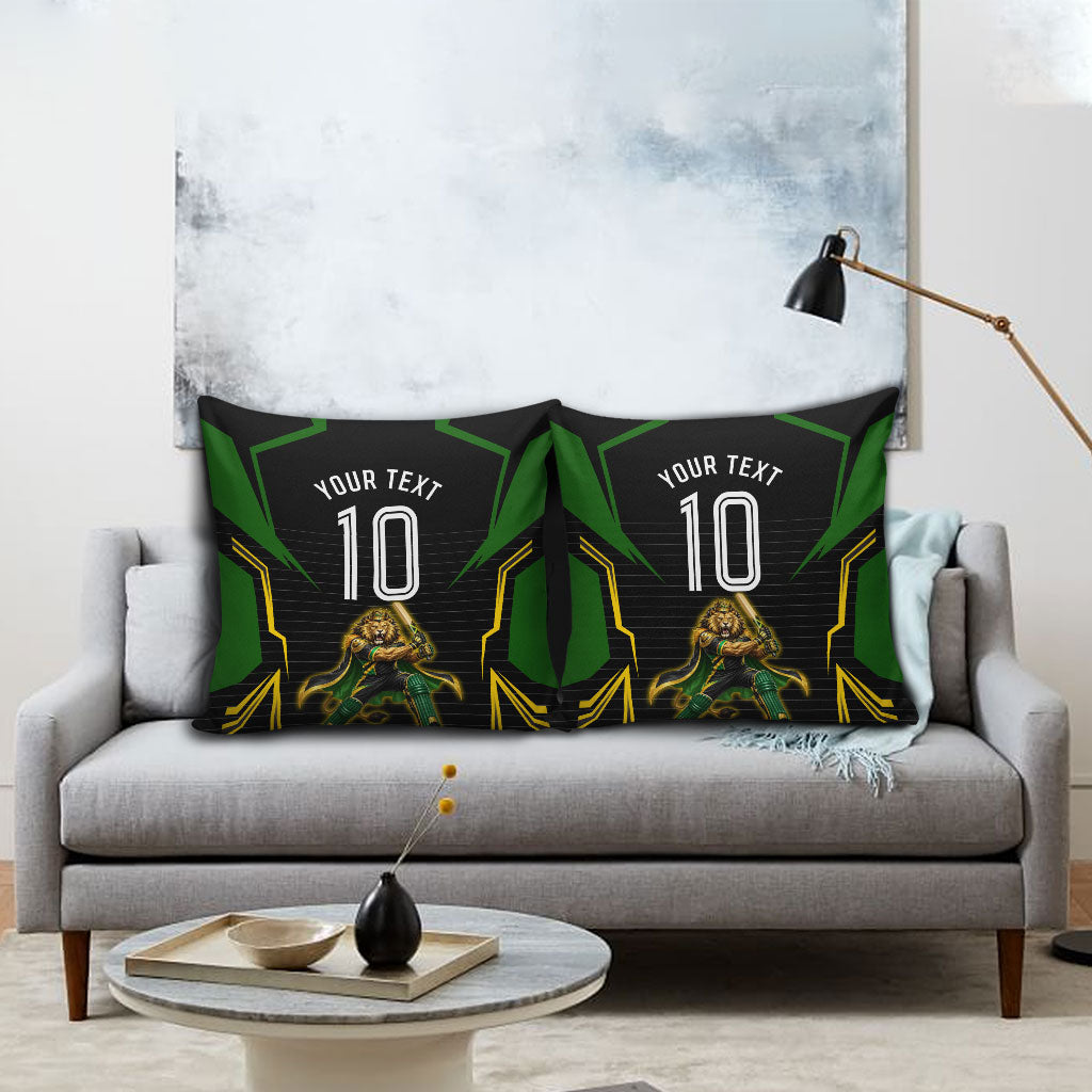 Personalized Jamaica Cricket Lion Mascot Pillow Cover Kingsmen Royal King Batsman Sport