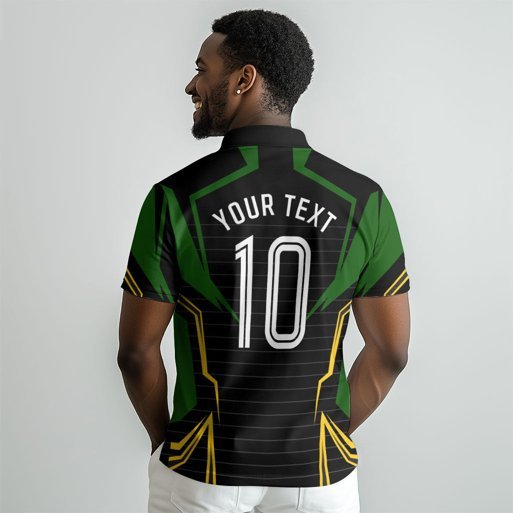 Personalized Jamaica Cricket Lion Mascot Polo Shirt Kingsmen Royal King Batsman Sport