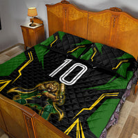 Personalized Jamaica Cricket Lion Mascot Quilt Bed Set Kingsmen Royal King Batsman Sport