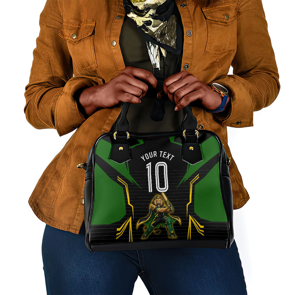 Personalized Jamaica Cricket Lion Mascot Shoulder Handbag Kingsmen Royal King Batsman Sport