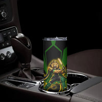 Personalized Jamaica Cricket Lion Mascot Skinny Tumbler Kingsmen Royal King Batsman Sport