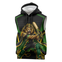 Personalized Jamaica Cricket Lion Mascot Sleeveless Hoodie Kingsmen Royal King Batsman Sport