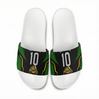 Personalized Jamaica Cricket Lion Mascot Slide Sandals Kingsmen Royal King Batsman Sport