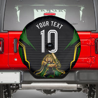 Personalized Jamaica Cricket Lion Mascot Spare Tire Cover Kingsmen Royal King Batsman Sport