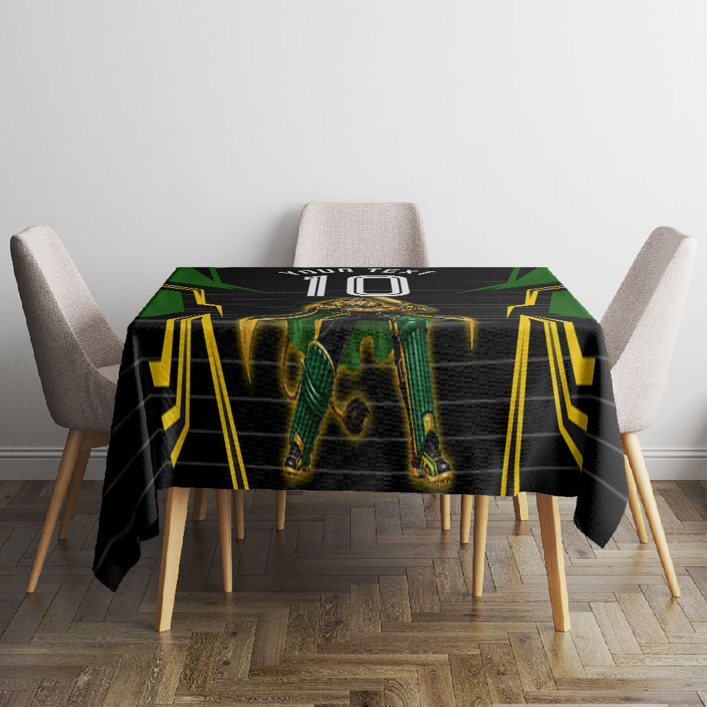 Personalized Jamaica Cricket Lion Mascot Tablecloth Kingsmen Royal King Batsman Sport