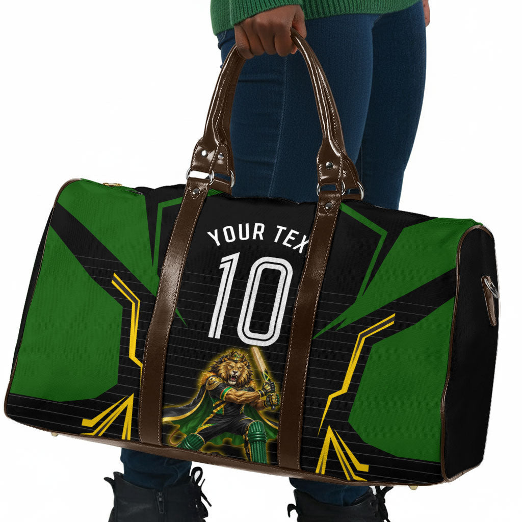 Personalized Jamaica Cricket Lion Mascot Travel Bag Kingsmen Royal King Batsman Sport
