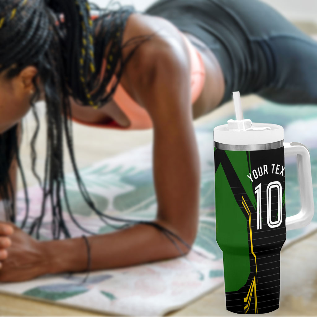 Personalized Jamaica Cricket Lion Mascot Tumbler With Handle Kingsmen Royal King Batsman Sport