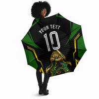 Personalized Jamaica Cricket Lion Mascot Umbrella Kingsmen Royal King Batsman Sport