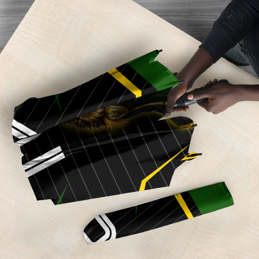Personalized Jamaica Cricket Lion Mascot Umbrella Kingsmen Royal King Batsman Sport