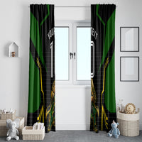 Personalized Jamaica Cricket Lion Mascot Window Curtain Kingsmen Royal King Batsman Sport