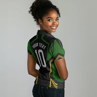 Personalized Jamaica Cricket Lion Mascot Women Polo Shirt Kingsmen Royal King Batsman Sport