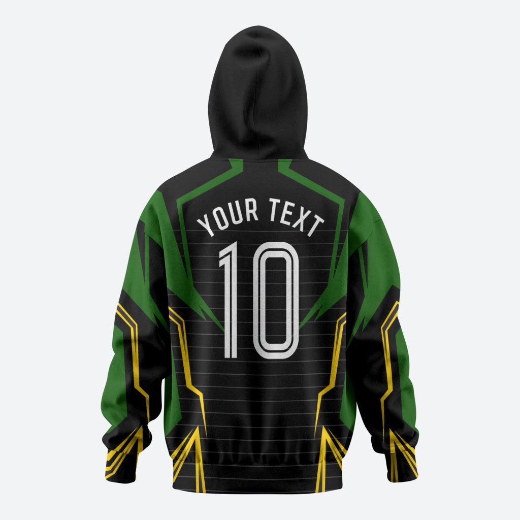 Personalized Jamaica Cricket Lion Mascot Zip Hoodie Kingsmen Royal King Batsman Sport