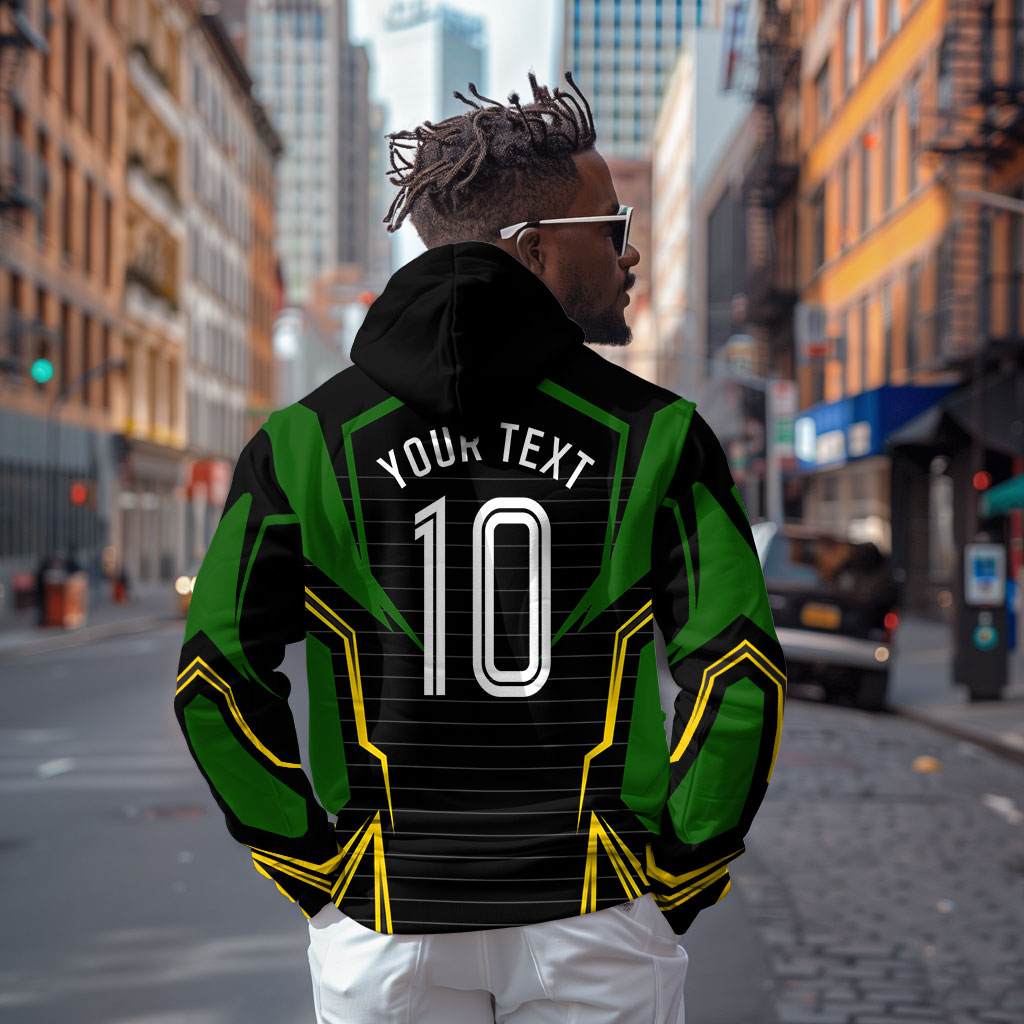 Personalized Jamaica Cricket Lion Mascot Zip Hoodie Kingsmen Royal King Batsman Sport