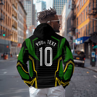 Personalized Jamaica Cricket Lion Mascot Zip Hoodie Kingsmen Royal King Batsman Sport
