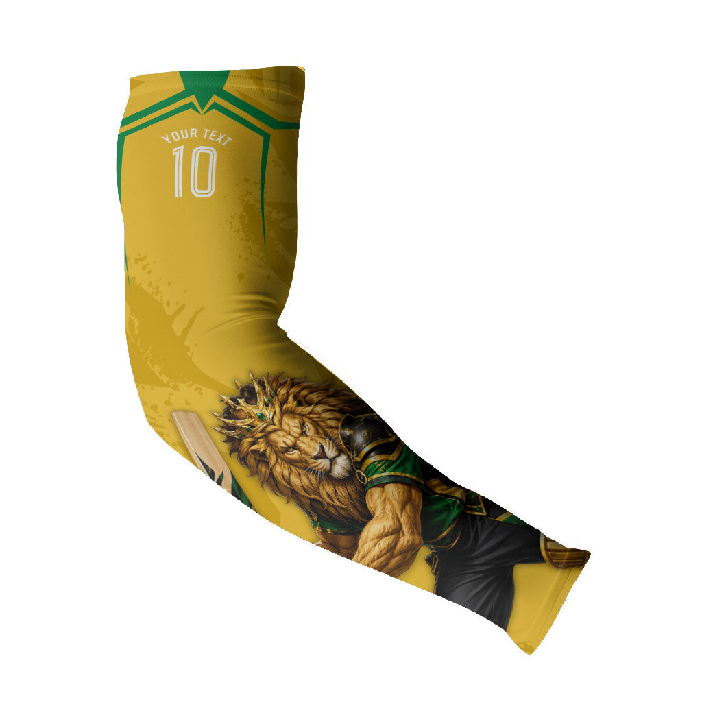 Personalized Jamaica Kingsmen Cricket Lion Arm Sleeves Royal King Batsman Sports Graphic Art