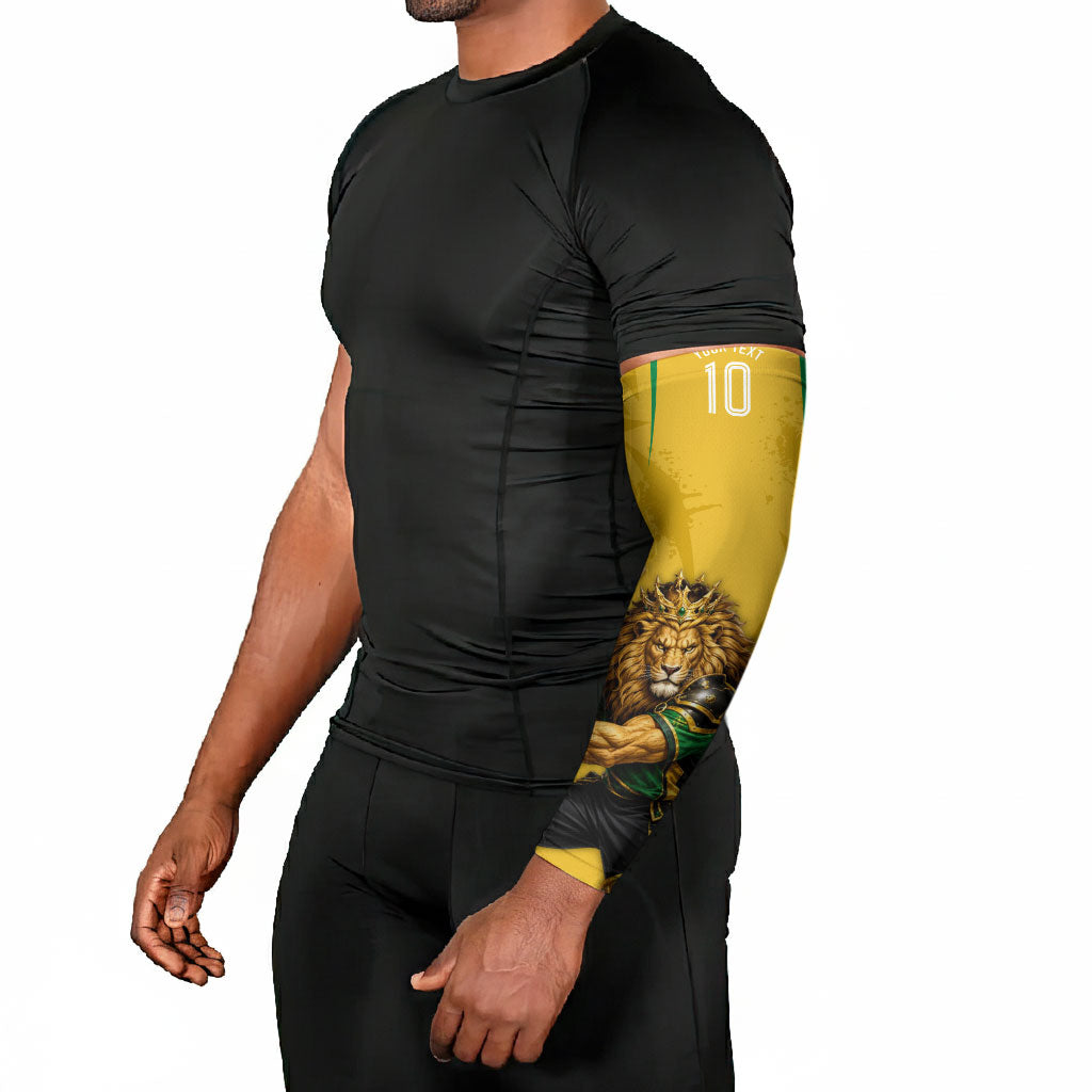 Personalized Jamaica Kingsmen Cricket Lion Arm Sleeves Royal King Batsman Sports Graphic Art