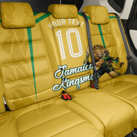Personalized Jamaica Kingsmen Cricket Lion Back Car Seat Cover Royal King Batsman Sports Graphic Art