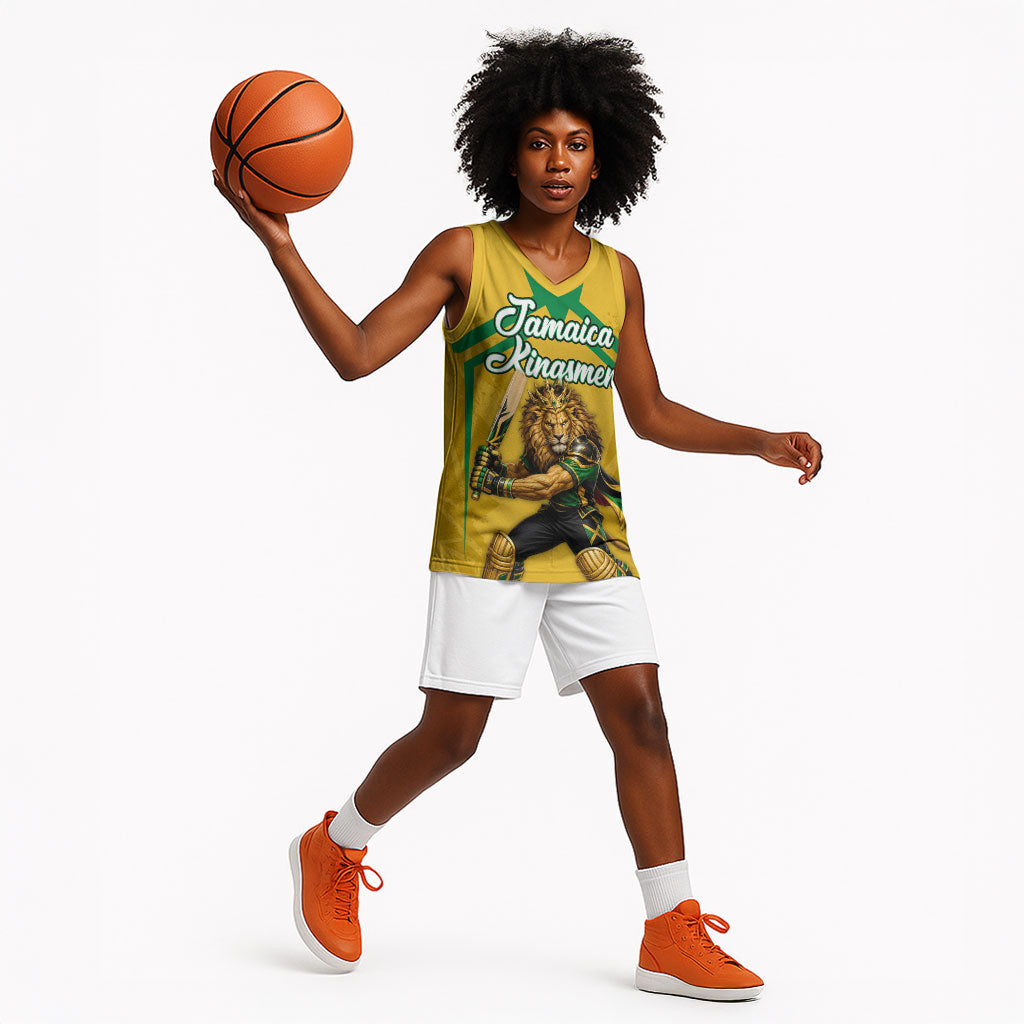 Personalized Jamaica Kingsmen Cricket Lion Basketball Jersey Royal King Batsman Sports Graphic Art