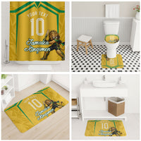 Personalized Jamaica Kingsmen Cricket Lion Bathroom Set Royal King Batsman Sports Graphic Art