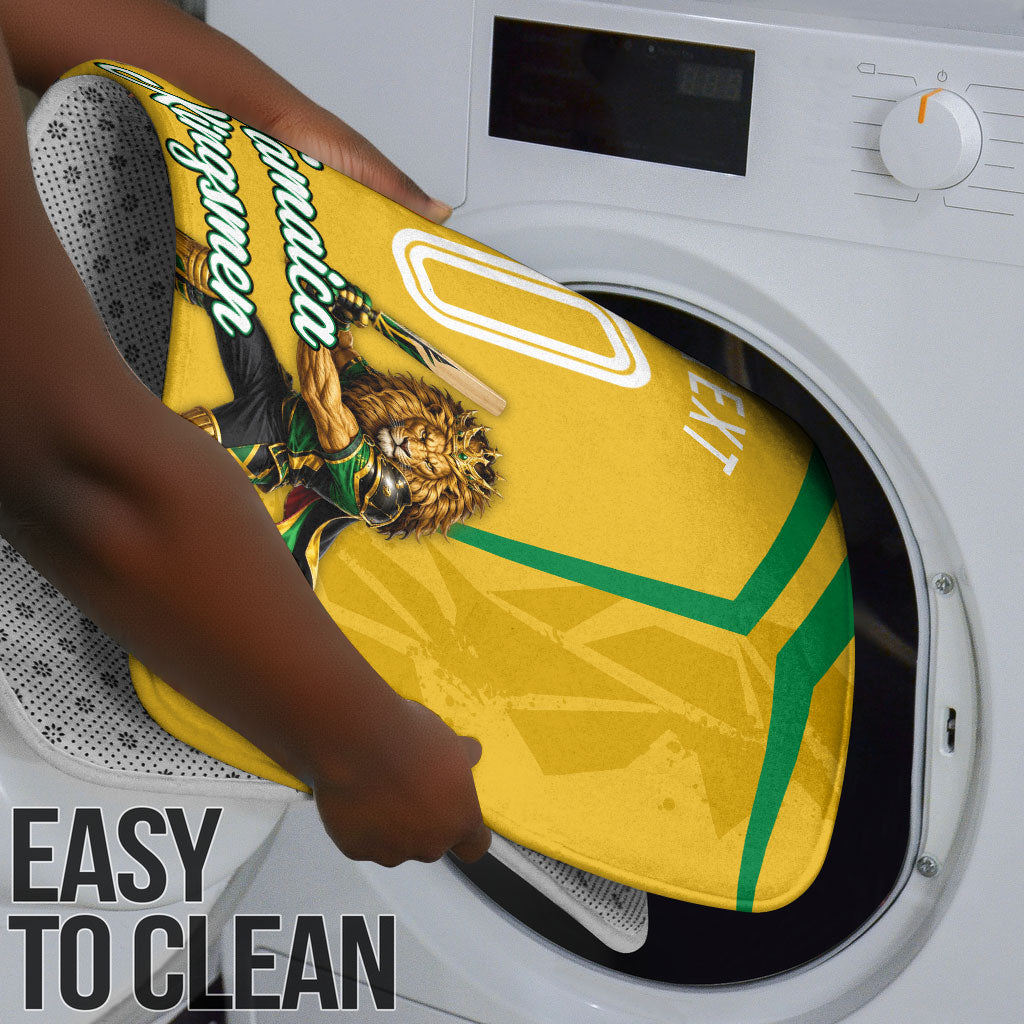 Personalized Jamaica Kingsmen Cricket Lion Bathroom Set Royal King Batsman Sports Graphic Art