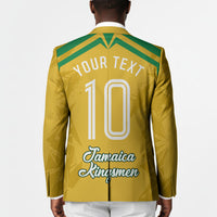 Personalized Jamaica Kingsmen Cricket Lion Blazer Royal King Batsman Sports Graphic Art