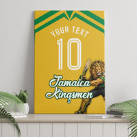 Personalized Jamaica Kingsmen Cricket Lion Canvas Wall Art Royal King Batsman Sports Graphic Art