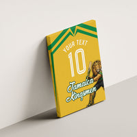 Personalized Jamaica Kingsmen Cricket Lion Canvas Wall Art Royal King Batsman Sports Graphic Art