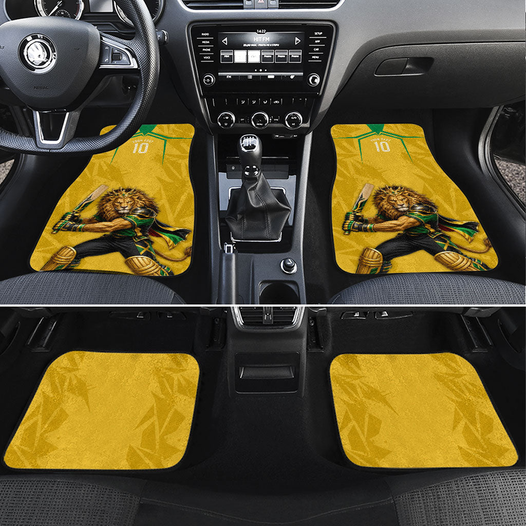 Personalized Jamaica Kingsmen Cricket Lion Car Mats Royal King Batsman Sports Graphic Art