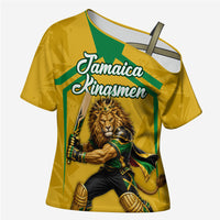 Personalized Jamaica Kingsmen Cricket Lion Cross Shoulder Shirt Royal King Batsman Sports Graphic Art