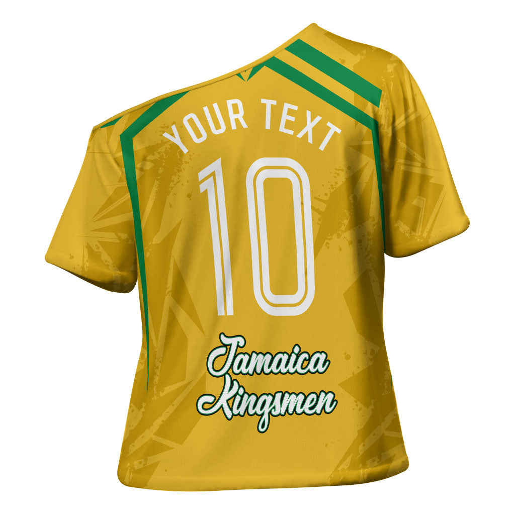 Personalized Jamaica Kingsmen Cricket Lion Cross Shoulder Shirt Royal King Batsman Sports Graphic Art