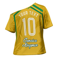 Personalized Jamaica Kingsmen Cricket Lion Cross Shoulder Shirt Royal King Batsman Sports Graphic Art