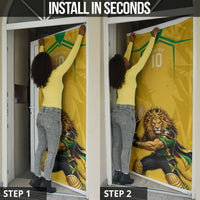 Personalized Jamaica Kingsmen Cricket Lion Door Cover Royal King Batsman Sports Graphic Art