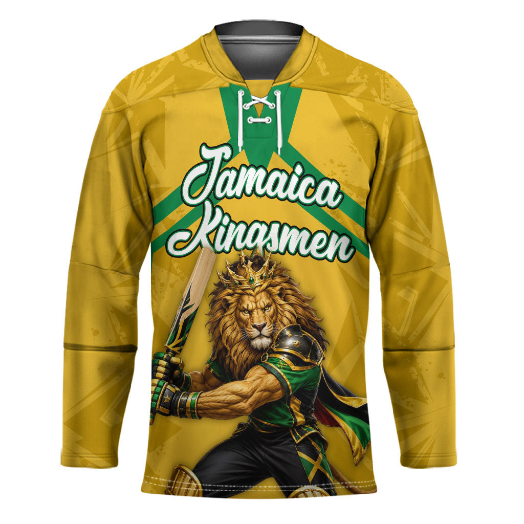 Personalized Jamaica Kingsmen Cricket Lion Hockey Jersey Royal King Batsman Sports Graphic Art