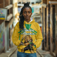 Personalized Jamaica Kingsmen Cricket Lion Hoodie Royal King Batsman Sports Graphic Art