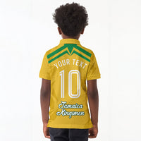 Personalized Jamaica Kingsmen Cricket Lion Kid Polo Shirt Royal King Batsman Sports Graphic Art