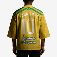 Personalized Jamaica Kingsmen Cricket Lion Kimono Royal King Batsman Sports Graphic Art