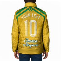 Personalized Jamaica Kingsmen Cricket Lion Padded Jacket Royal King Batsman Sports Graphic Art