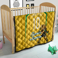 Personalized Jamaica Kingsmen Cricket Lion Quilt Royal King Batsman Sports Graphic Art
