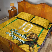 Personalized Jamaica Kingsmen Cricket Lion Quilt Bed Set Royal King Batsman Sports Graphic Art