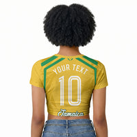 Personalized Jamaica Kingsmen Cricket Lion Raglan Cropped T shirt Royal King Batsman Sports Graphic Art