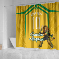 Personalized Jamaica Kingsmen Cricket Lion Shower Curtain Royal King Batsman Sports Graphic Art