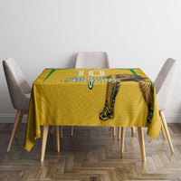 Personalized Jamaica Kingsmen Cricket Lion Tablecloth Royal King Batsman Sports Graphic Art